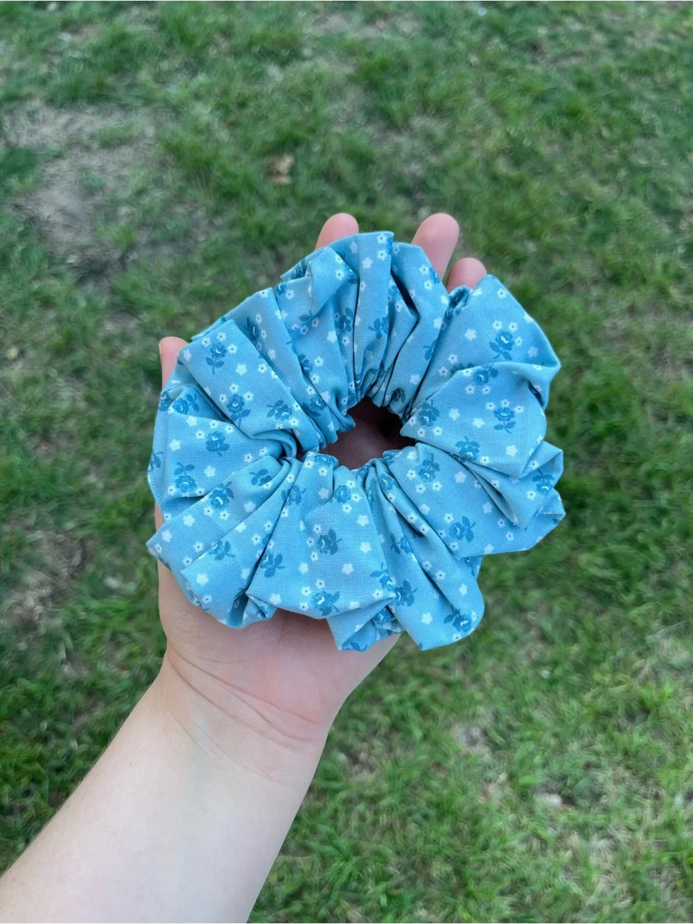Cottagecore LoveShackFancy Bridgerton Blue Floral Inspird Handmade Scrunchie Set
